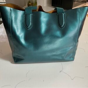 Metallic Coach Teal Derby Bag